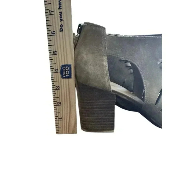 Women's Franco Sarto Janice Sandal Heels Size 8.5 Leather Open Toe Zip - Picture 8 of 8